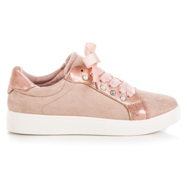 Erynn Lace-up suede sneakers pink