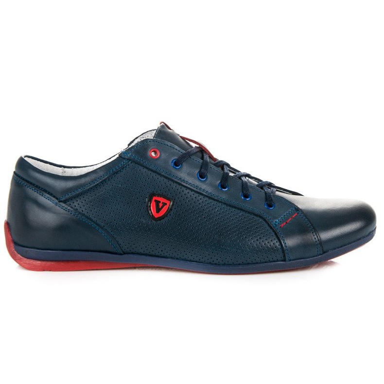 Wolski Men's leather sneakers navy blue