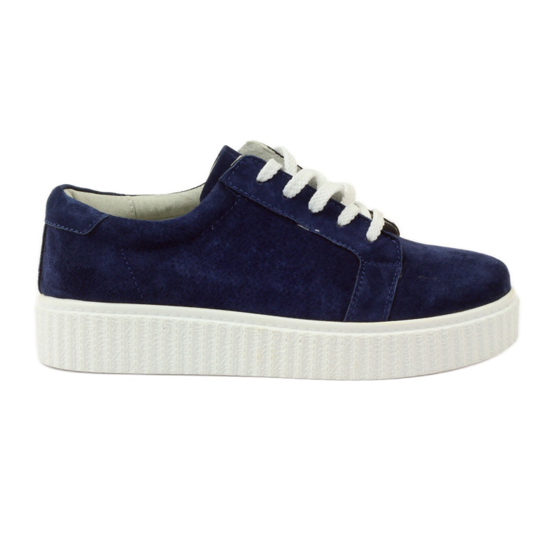 Leather Creepers shoes Filippo 036 navy blue Leather Creepers shoes Filippo 036 navy blue