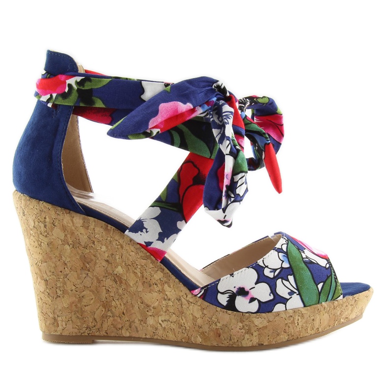Navy blue sandals on cork wedges Navy blue sandals on cork wedges