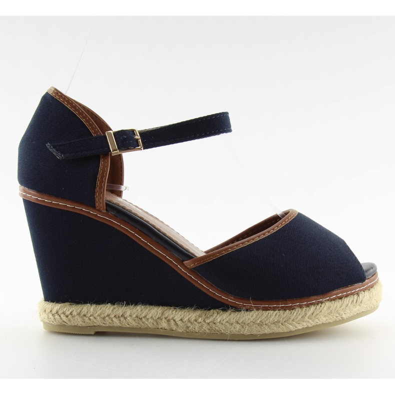 Wedge sandals AF-74 navy navy blue