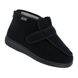 Dr.ORTO Befado men's slippers with Velcro 987M002 black, Silver(Ag) lining