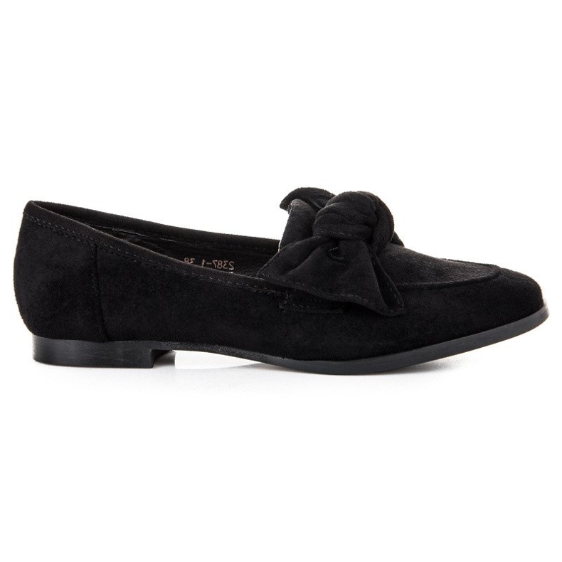 Sweet Shoes Suede loafers with a bow black
