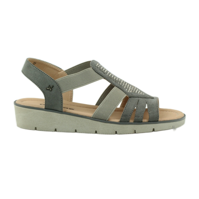 Super comfortable sandals with Aloeloe sequins grey