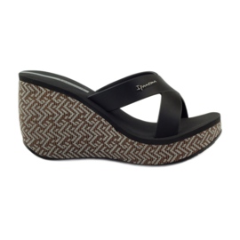 Women's Ipanema 82288 wedge slippers black brown Women's Ipanema 82288 wedge slippers black brown