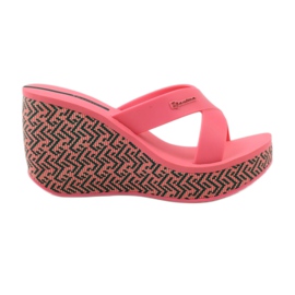 Women's wedge Ipanema 82288 slippers black pink Women's wedge Ipanema 82288 slippers black pink