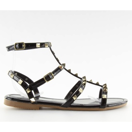 Women's sandals with black H56 Black studs