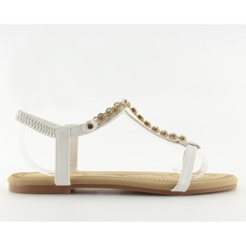 Sandals with white cubic zirconias AS10875 White Sandals with white cubic zirconias AS10875 White