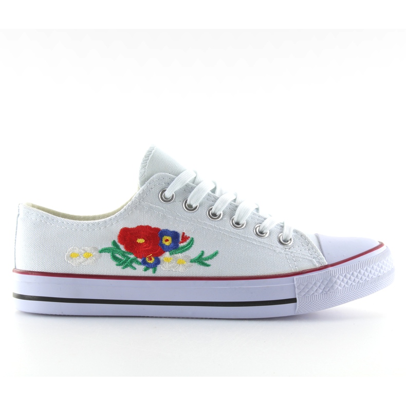 White sneakers with embroidery B71H-25 white