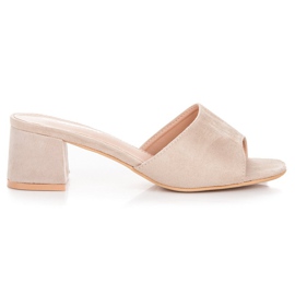 Renda Suede high-heeled sandals brown