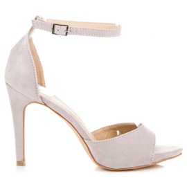 Suede high-heeled vinceza sandals grey Suede high-heeled vinceza sandals grey