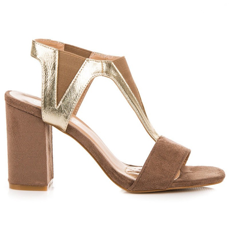 Vinceza heel slip-on sandals brown