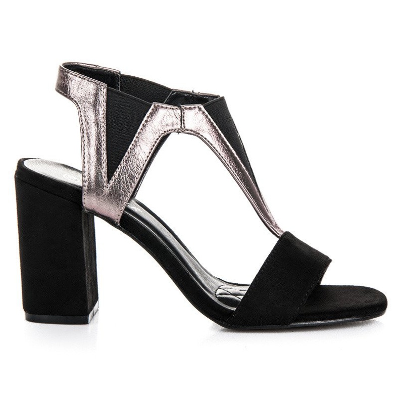 Vinceza heel slip-on sandals black