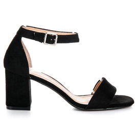 Black Sandals On A Bar VINCEZA Black Sandals On A Bar VINCEZA