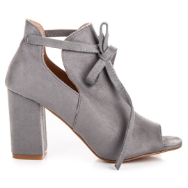 Lace-up suede vinceza sandals grey