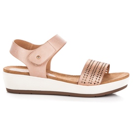 Stylish vinceza velcro sandals pink