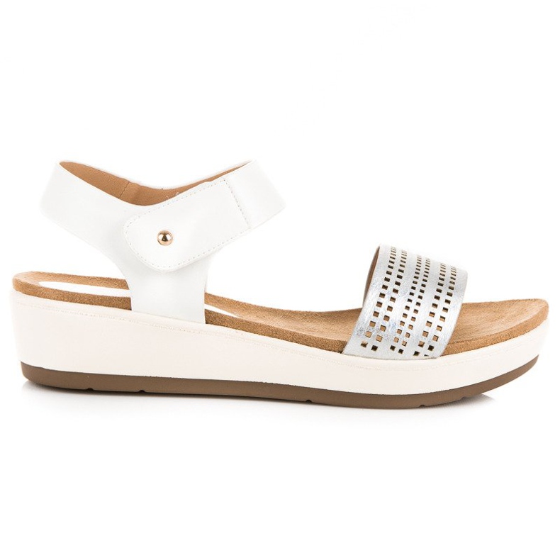 Stylish vinceza velcro sandals white