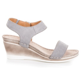 Suede wedge sandals vinceza grey