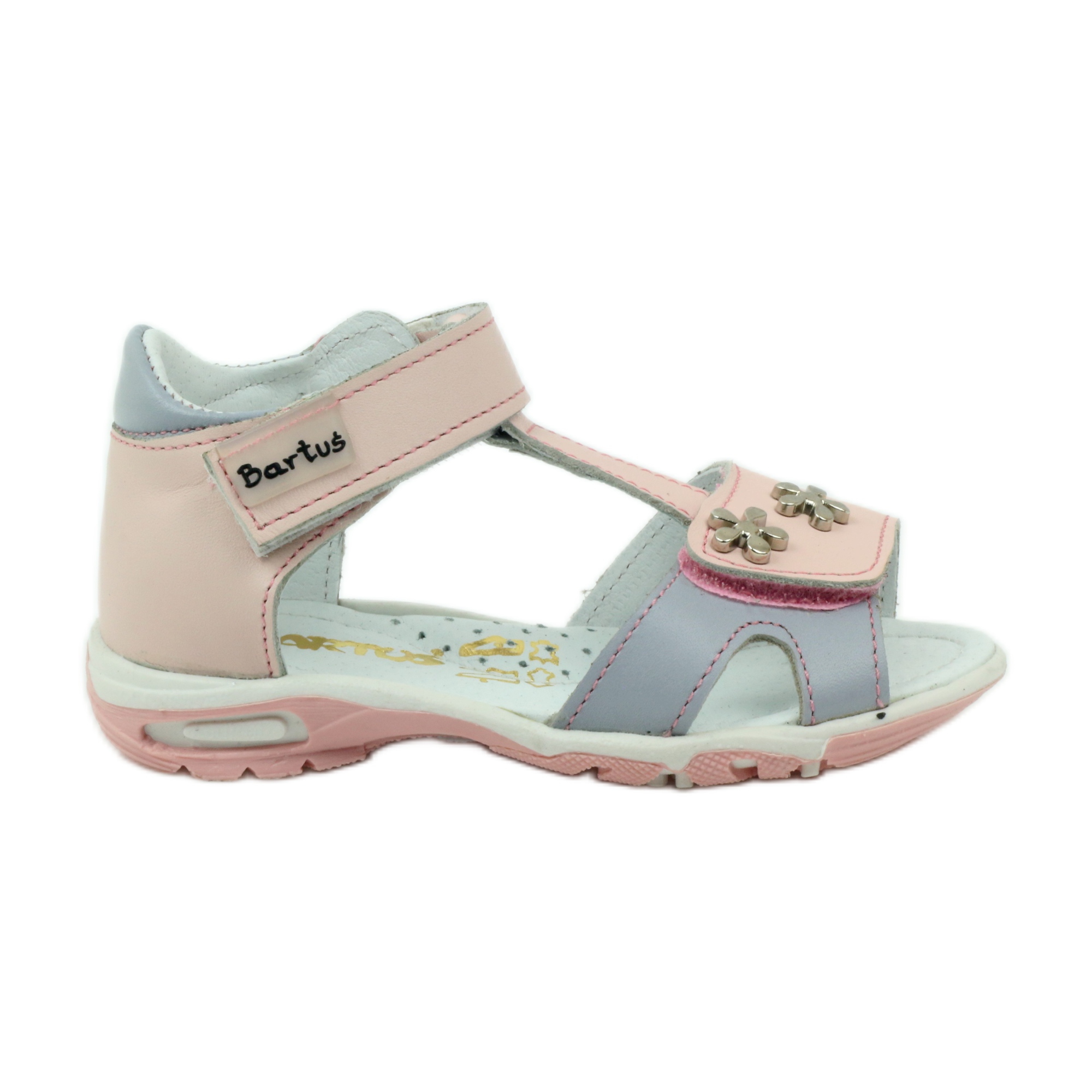 Velcro sandals Bartuś 138 pink grey - ButyModne.pl