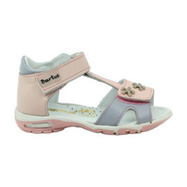 Sandals with Velcro Bartuś 138 pink grey