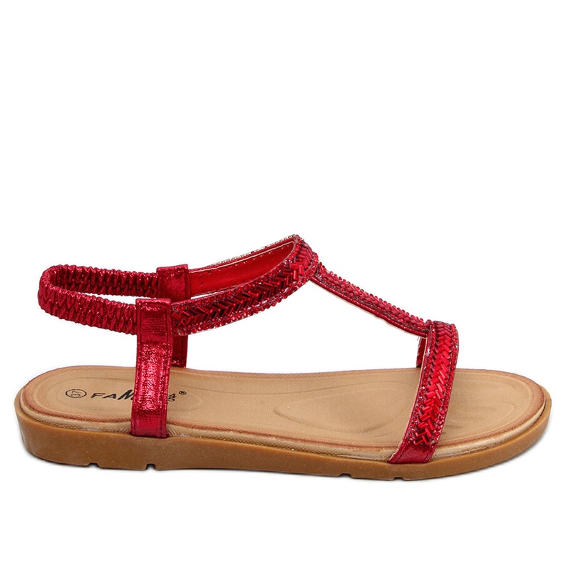 Red women's sandals FM5035 Red