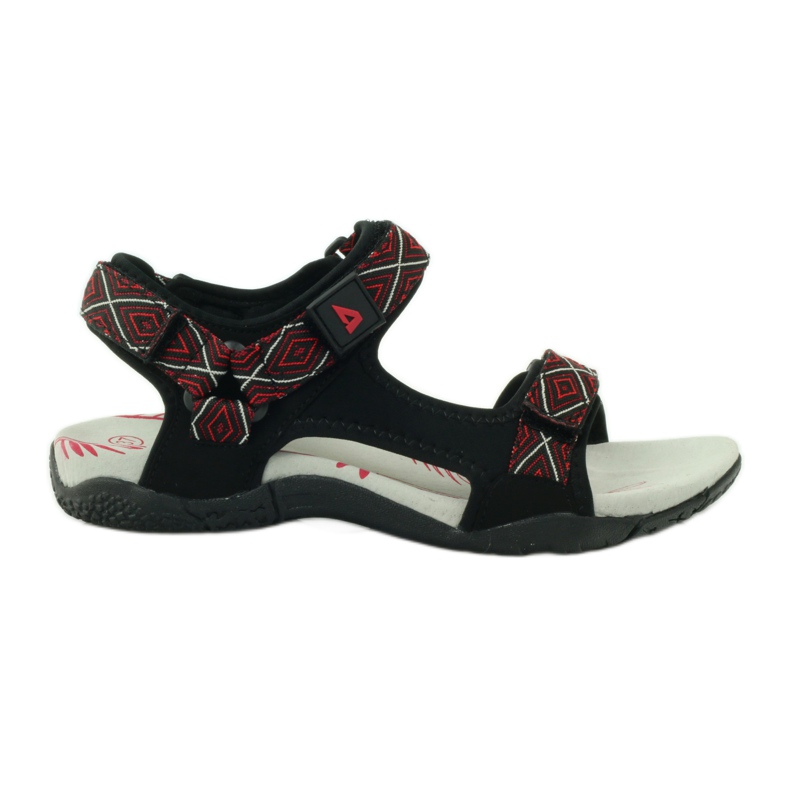 American Club Sandals with an American 6102 leather insert black red