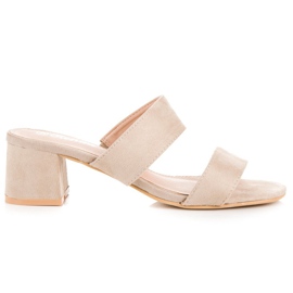 Renda Beige suede slippers