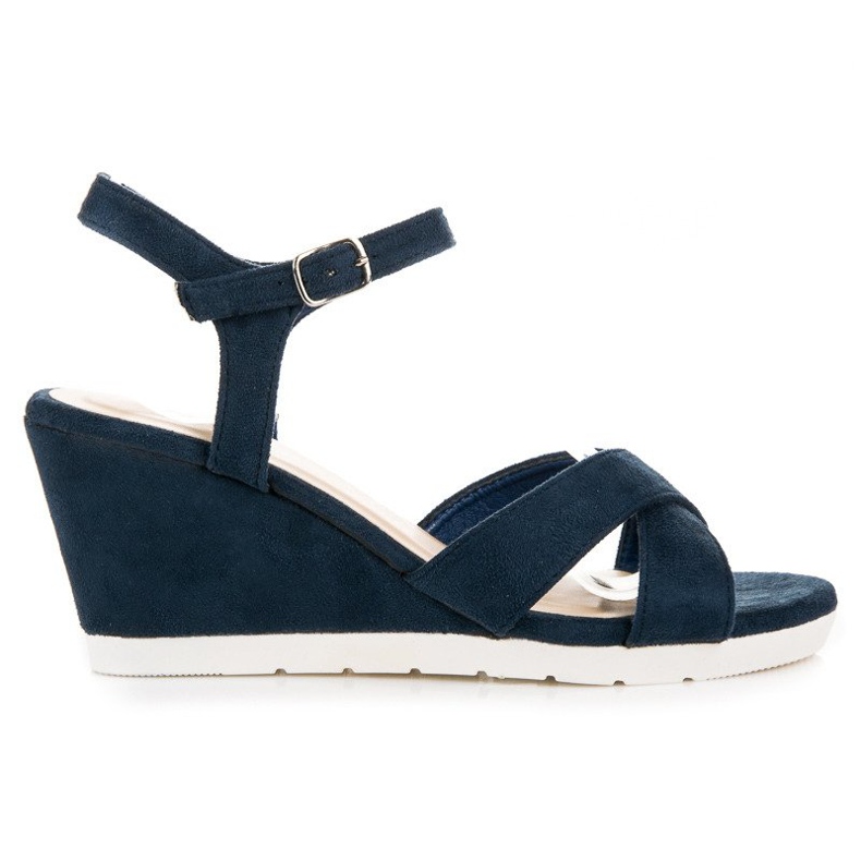 Navy blue vinceza wedge sandals
