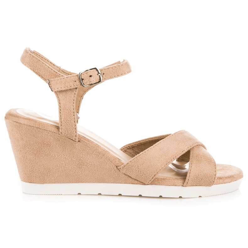 Beige vinceza wedge sandals