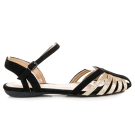 Elegant flat vinceza sandals black