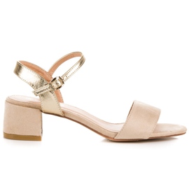 Beige high-heeled sandals from VINCEZA Beige high-heeled sandals from VINCEZA