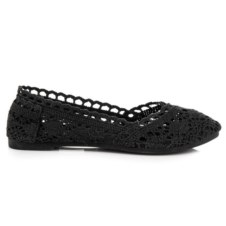 Seastar Black lace ballerinas