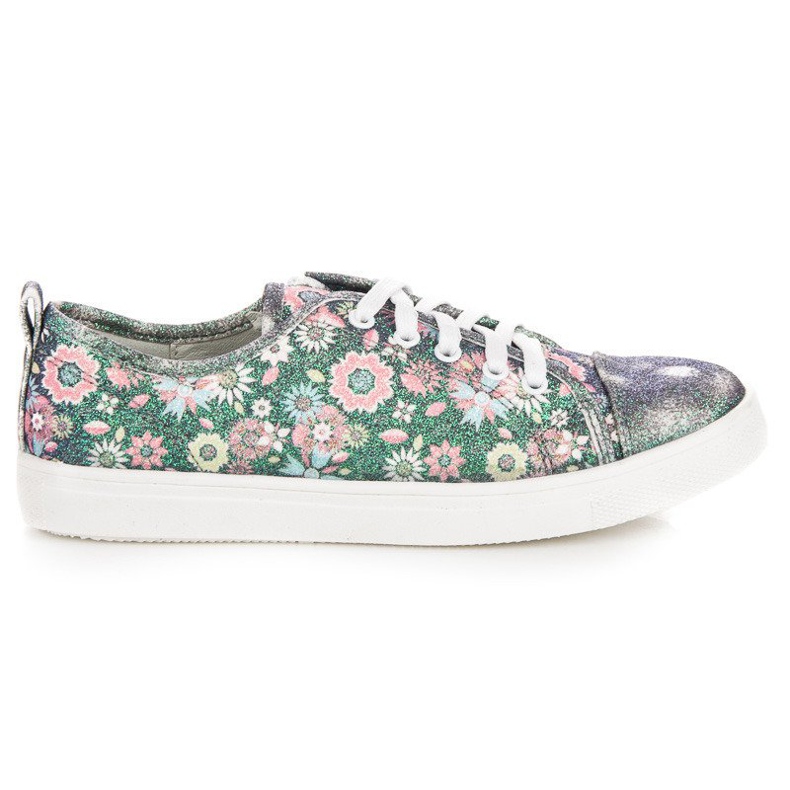 Tied Sneakers In Flowers VINCEZA multicolored