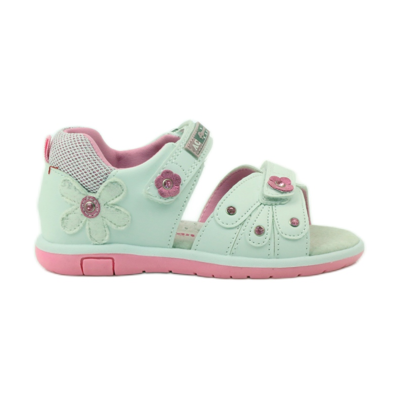American Club Children's sandals with an American 87285 leather insert pink white