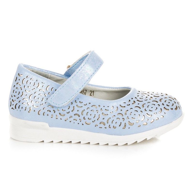 Blue Ballerina On Velcro VINCEZA Blue Ballerina On Velcro VINCEZA