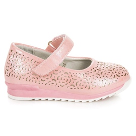 Vinceza Pink ballerina with Velcro fastener