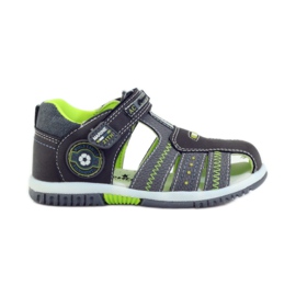 American Club Children's sandals with an American 87290 leather insert green grey