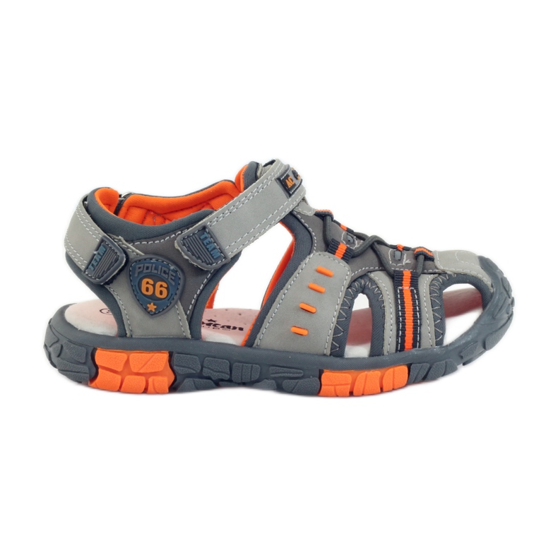 American Club Children's sandals with an American 93607 leather insert grey orange