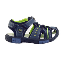 American Club Children's sandals with an American 93607 leather insert navy blue green orange American Club Children's sandals with an American 93607 leather insert navy blue green orange