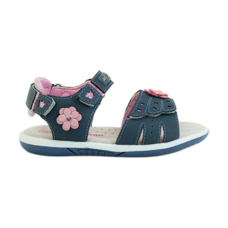 American Club Sandals with an American 93606 leather insert navy blue pink