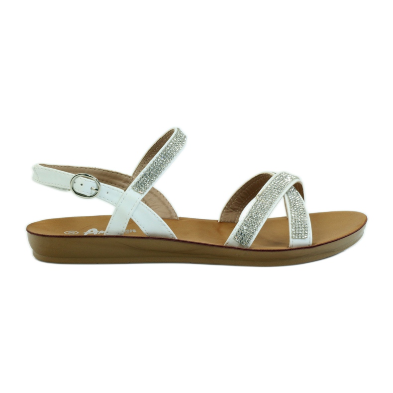 American Club Sandal with cubic zirconia American 170430 white