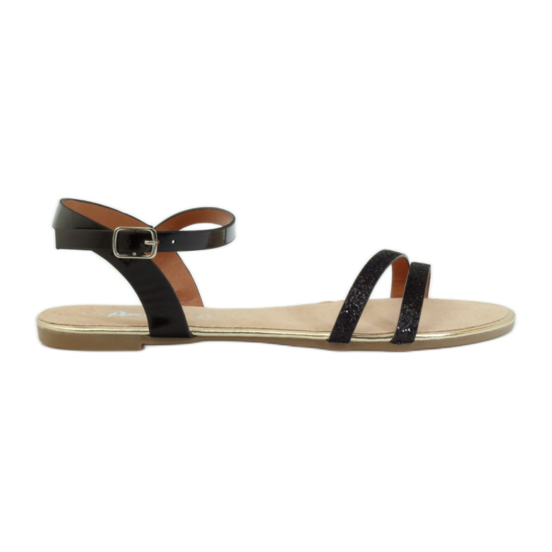 American Club Black American 052 glitter sandals
