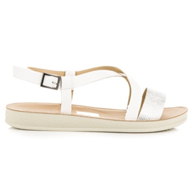Flat sandals with a vinceza buckle white