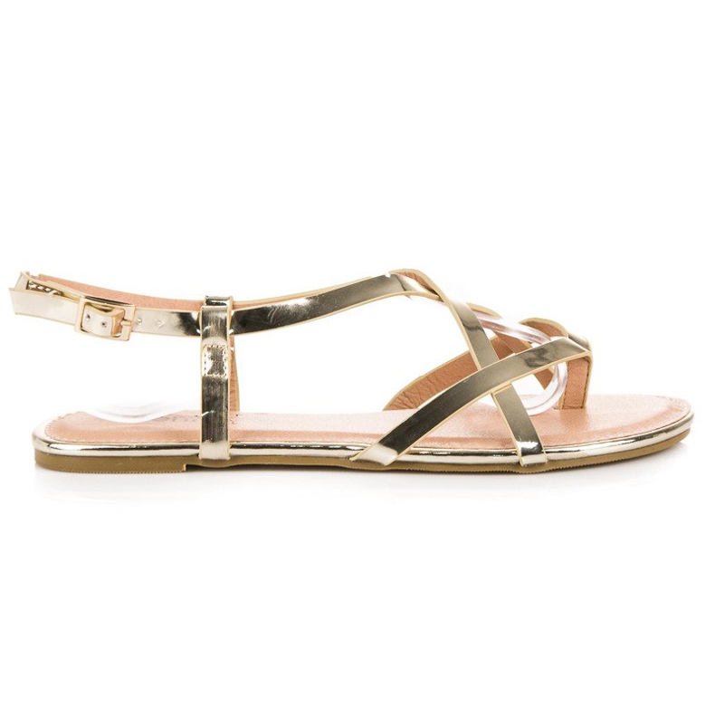 Evento Golden flat sandals