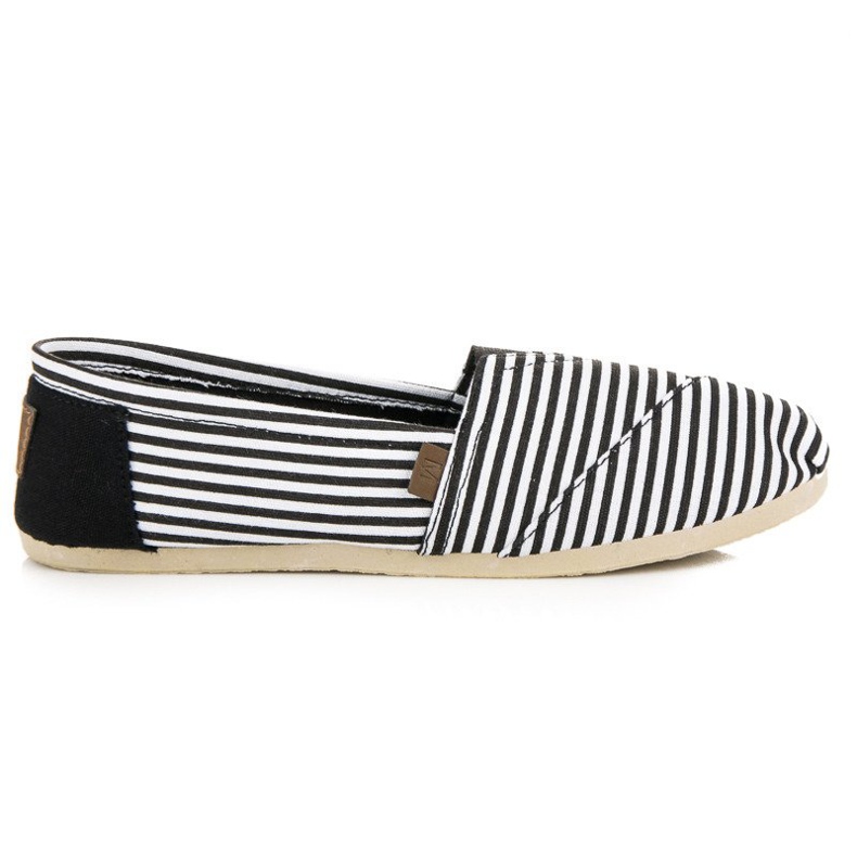 McKey Comfortable striped espadrilles black