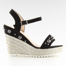 Black Espadrilles on wedges, black TS-2730 Black Black Espadrilles on wedges, black TS-2730 Black