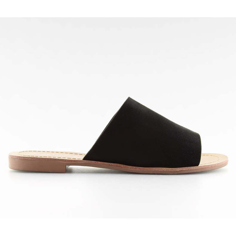 H8-116 black straight black slippers