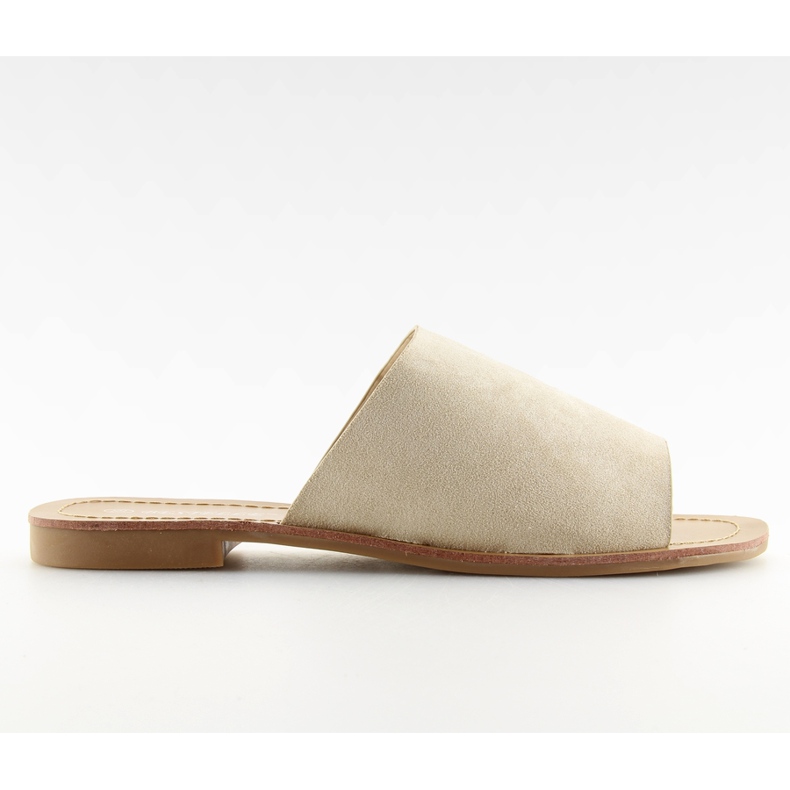 H8-116 Beige straight beige slippers