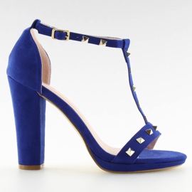 Sandals on the post A03 blue navy blue