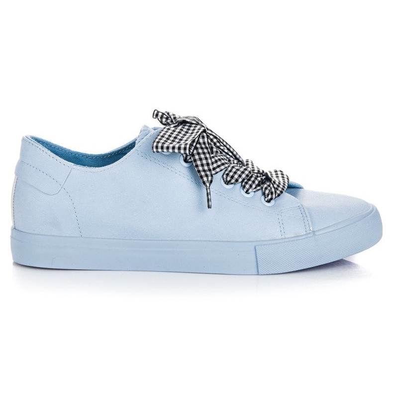 Ideal Shoes Blue Sneakers With Fringes